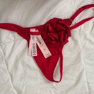 Victoria Secret Red Bow V-String